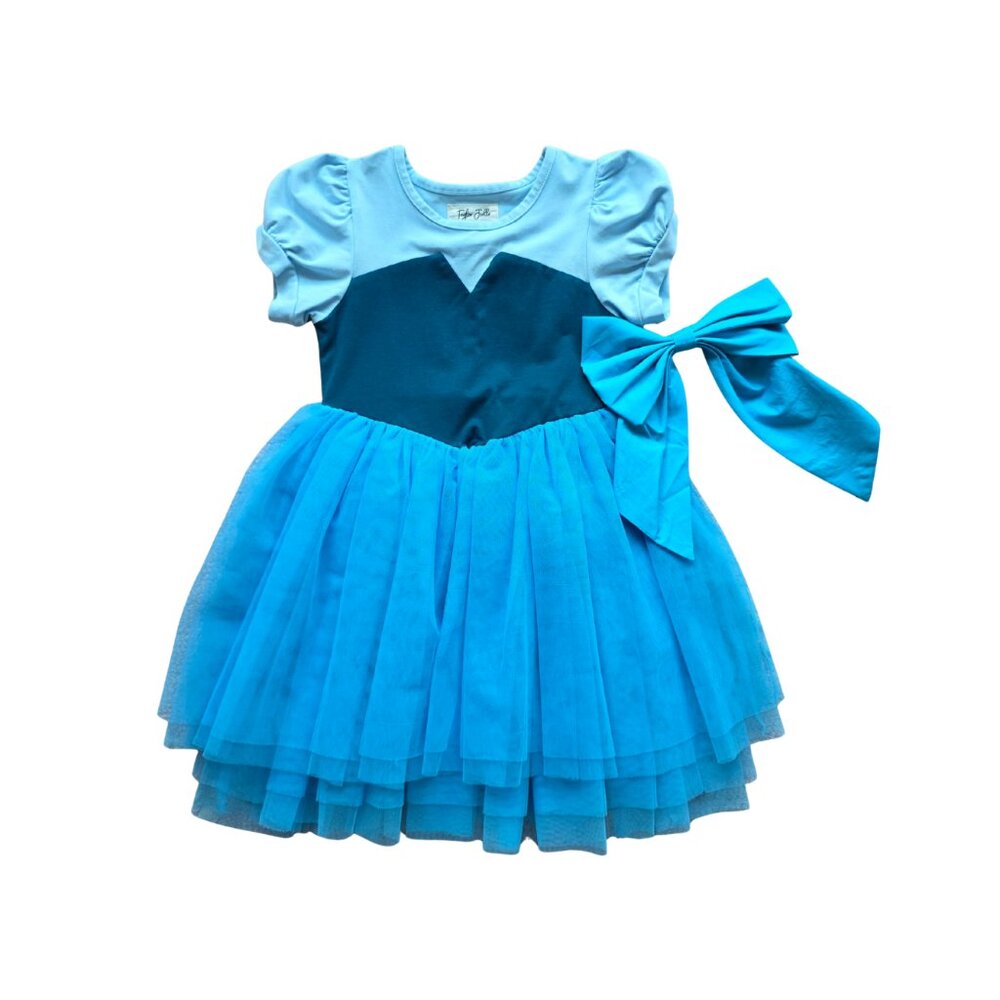 Taylor Joelle Little Mermaid Dress w/ Bow Girls Size 5